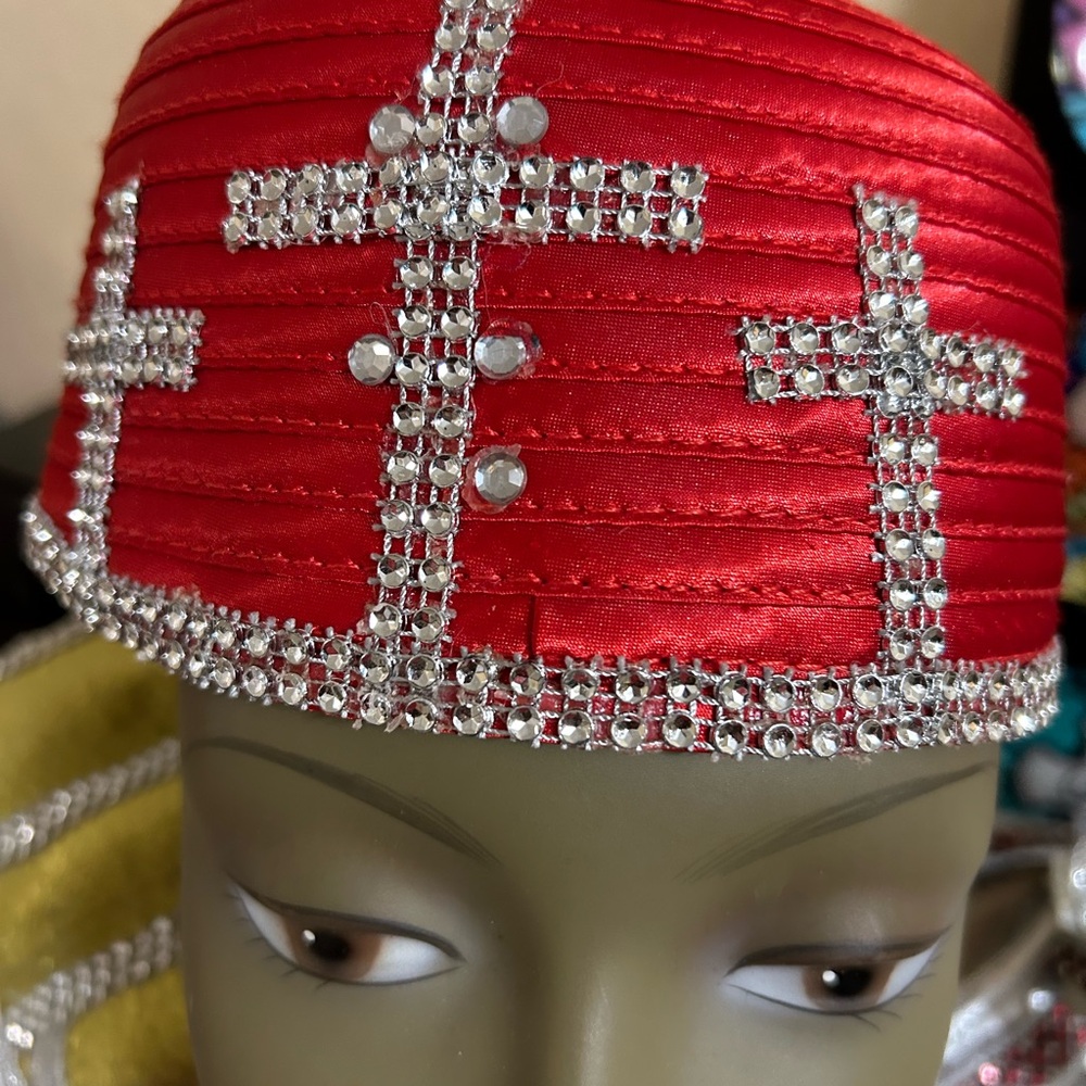 Elegant Red Embellished Women's Hat